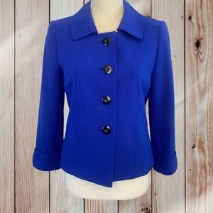 Tahari ASL Royal Blue Cropped Blazer
